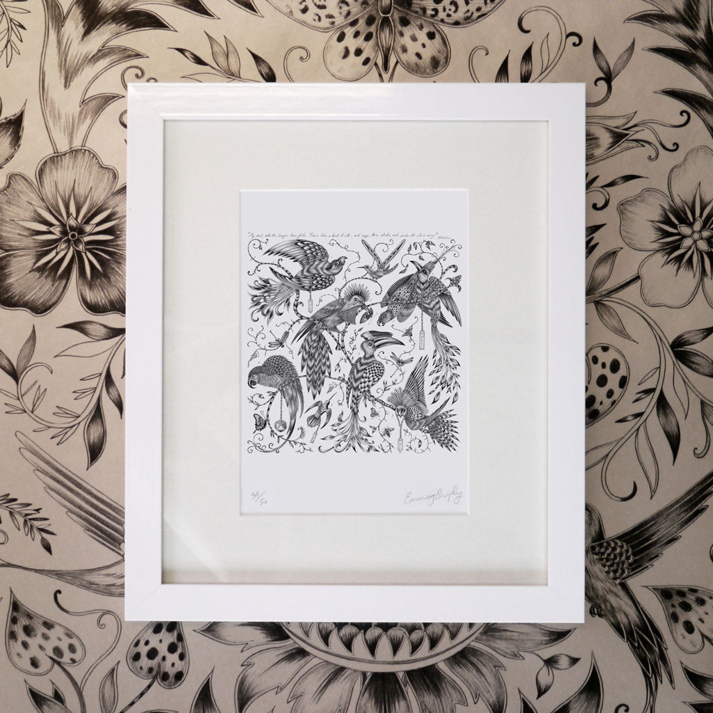 Menagerie Paradísi Mini Print - White Frame
