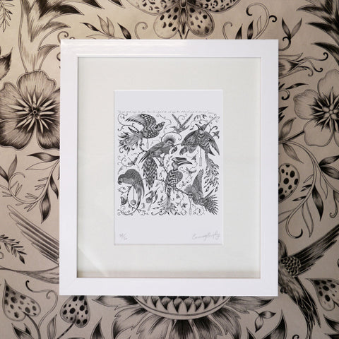 Menagerie Paradísi Mini Print - White Frame