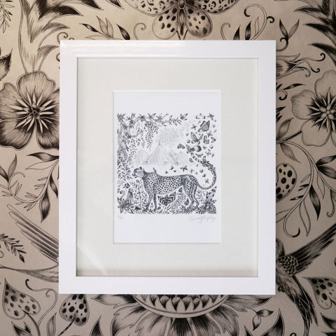 Cheetah Mini Print - White Frame