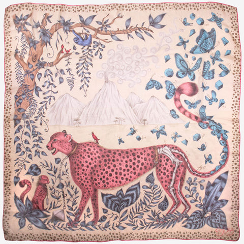 Cheetah Silk Chiffon Scarf