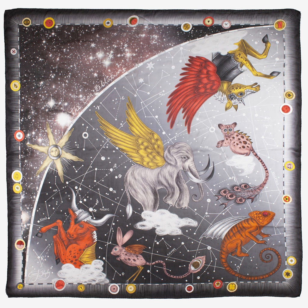 Constellation Silk Chiffon Scarf