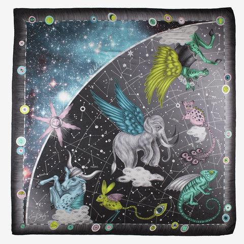 Constellation Silk Chiffon Scarf