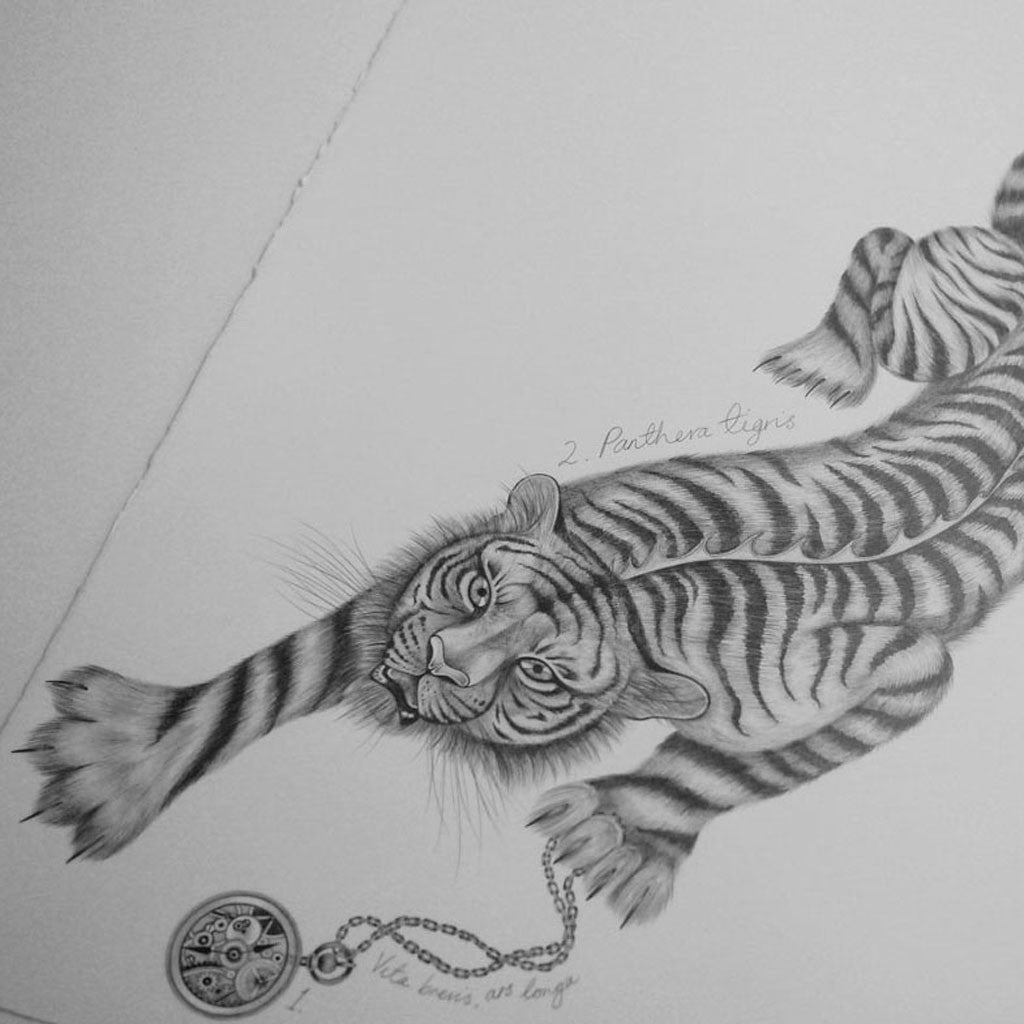 Tigris Silk Chiffon Skinny Scarf