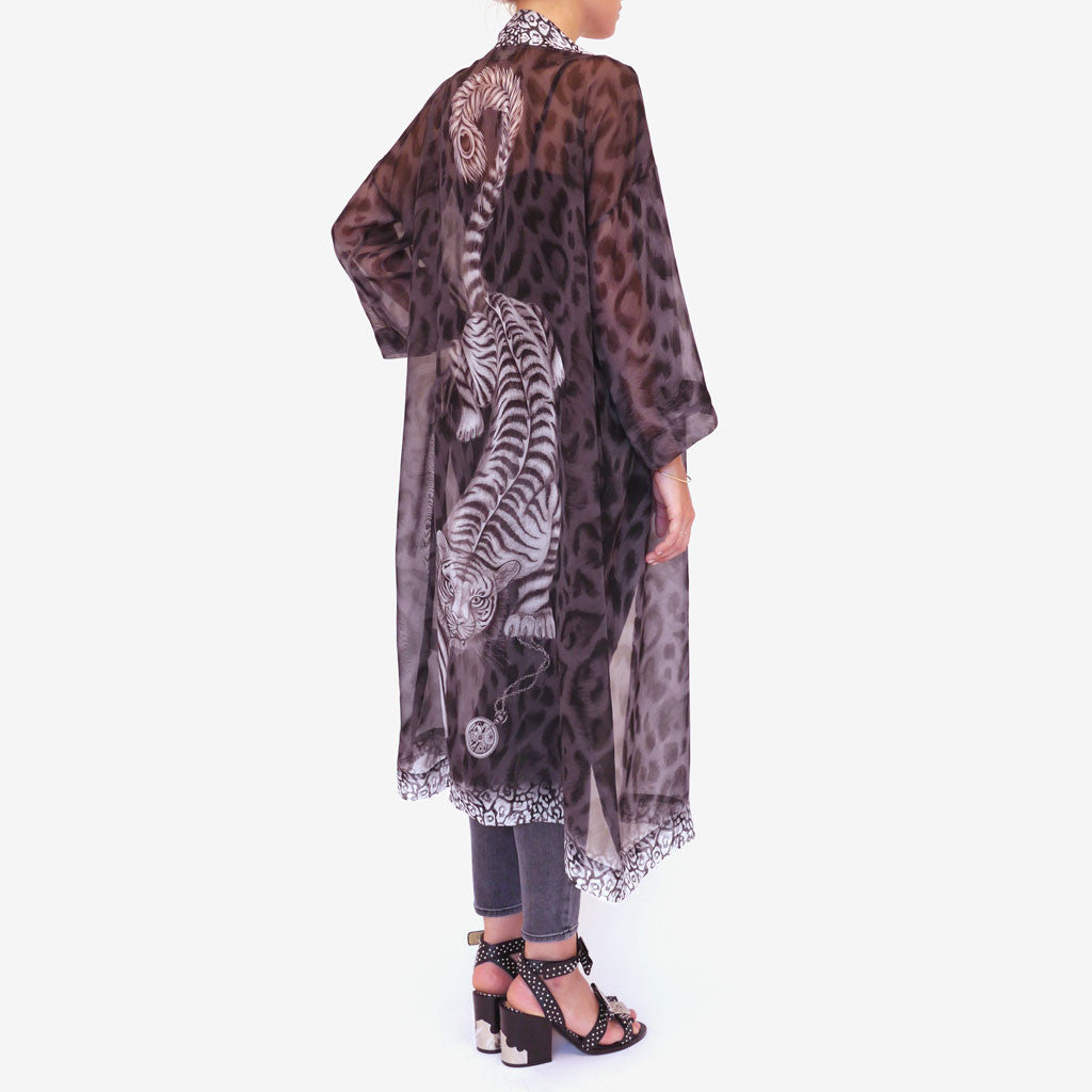 Tigris Long Silk Kimono