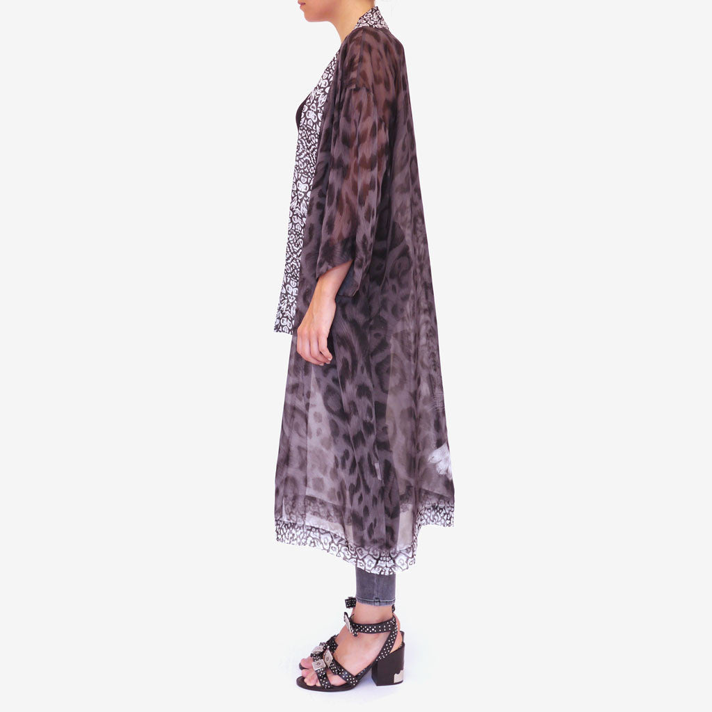 Tigris Long Silk Kimono