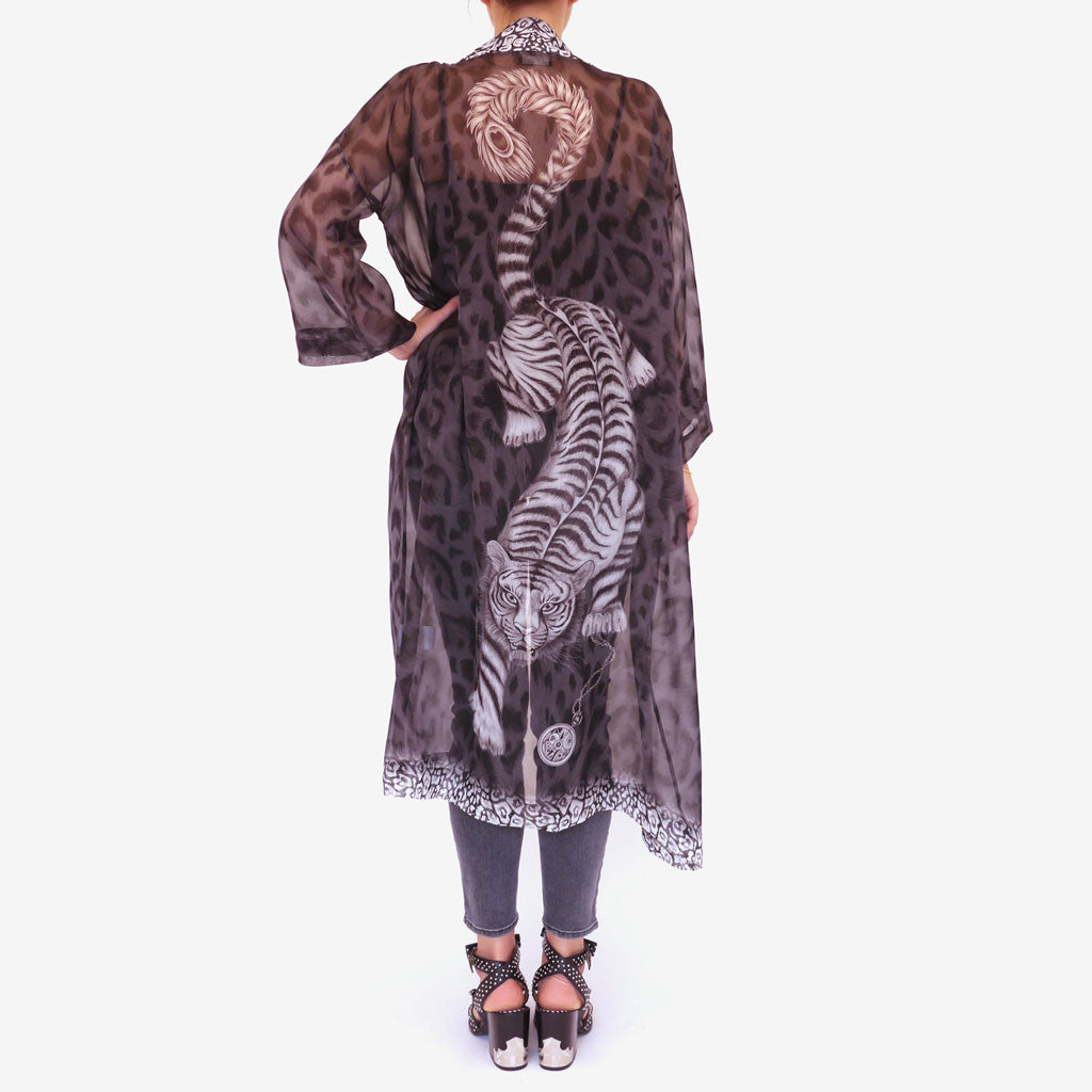 Tigris Long Silk Kimono