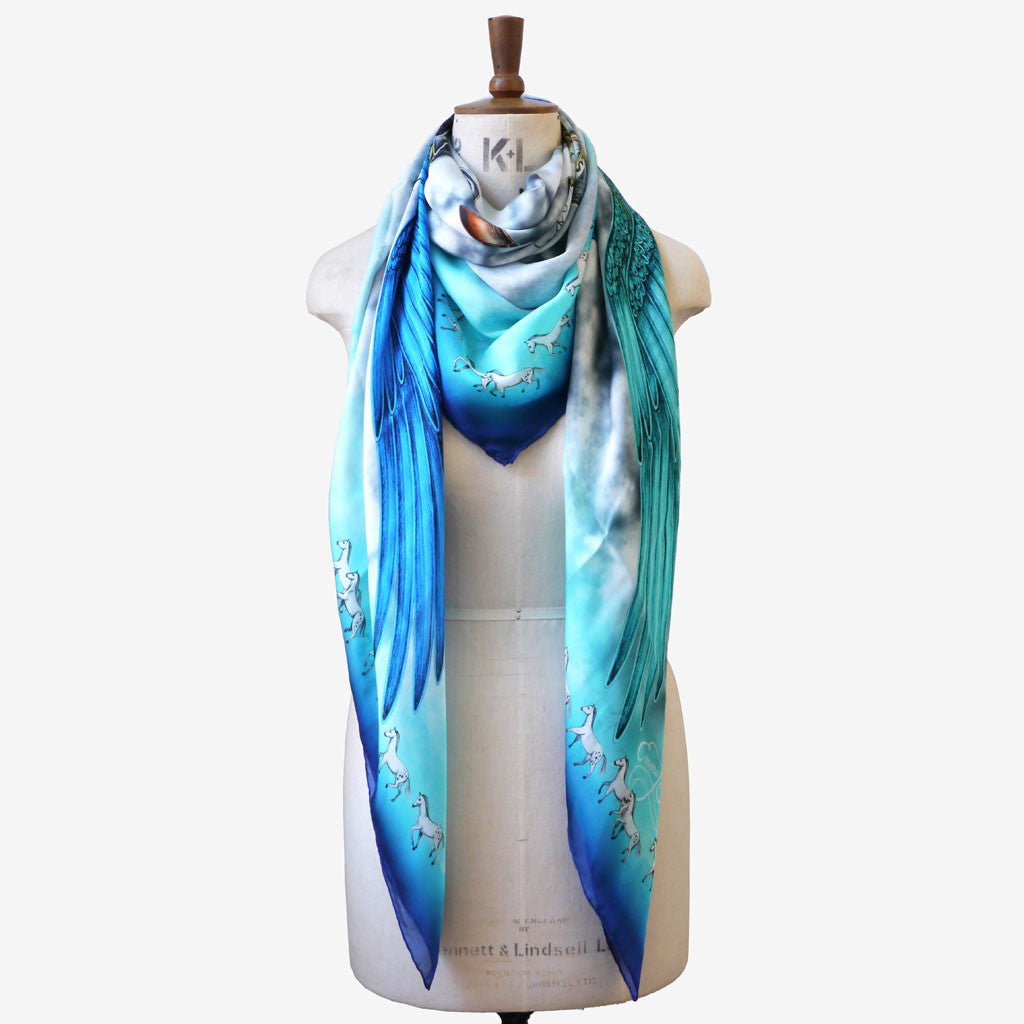 Pegasus Silk Chiffon Scarf