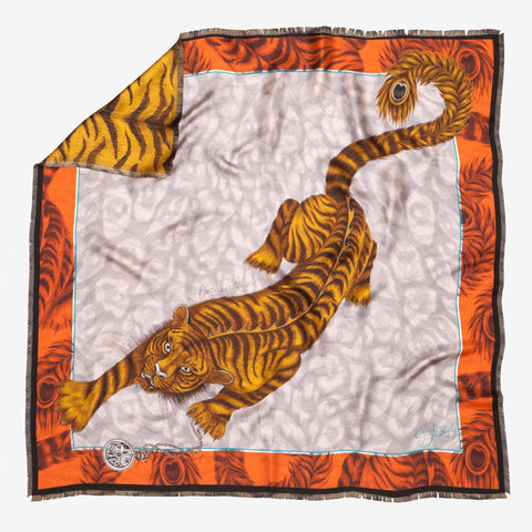 Tigris Double Printed Silk Scarf