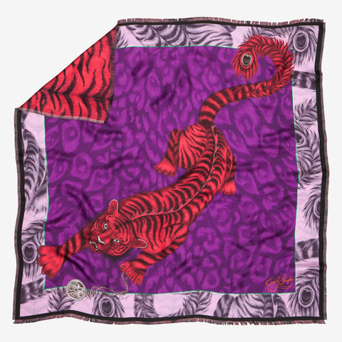 Tigris Double Printed Silk Scarf