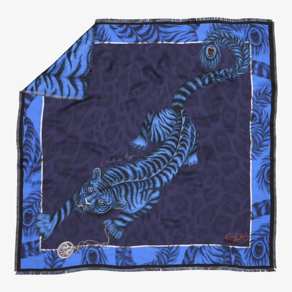 Tigris Double Printed Silk Scarf