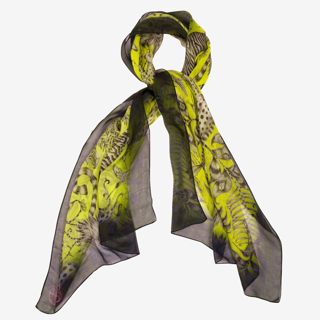 Kruger Silk Chiffon Skinny Scarf