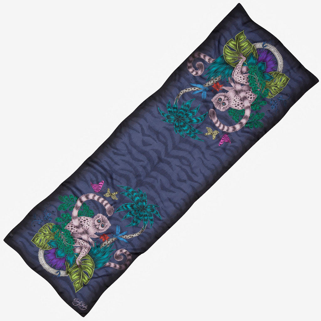 Lemur Silk Chiffon Skinny Scarf