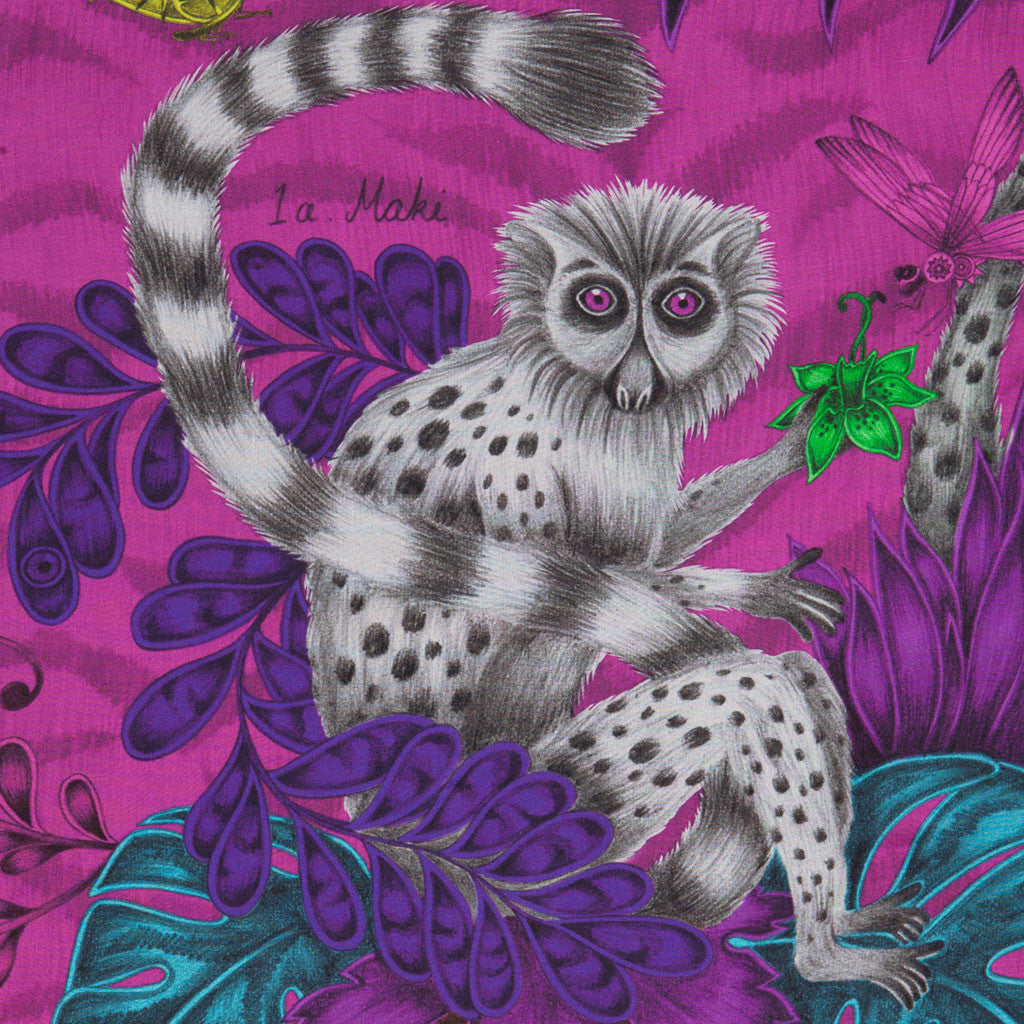 Lemur Silk Chiffon Skinny Scarf