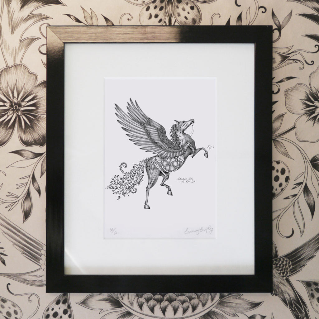 Pegasus Mini Print - Black Frame