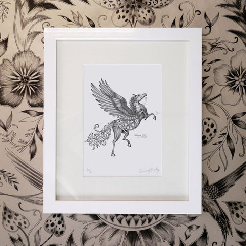 Pegasus Mini Print - White Frame