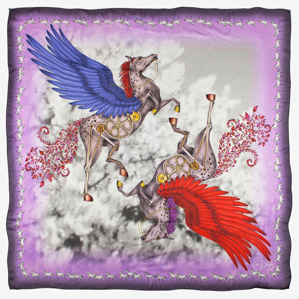 Pegasus Silk Chiffon Scarf