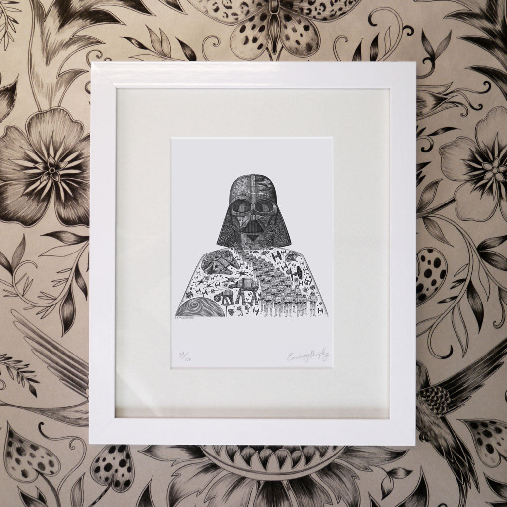 Vader Mini Print - White Frame