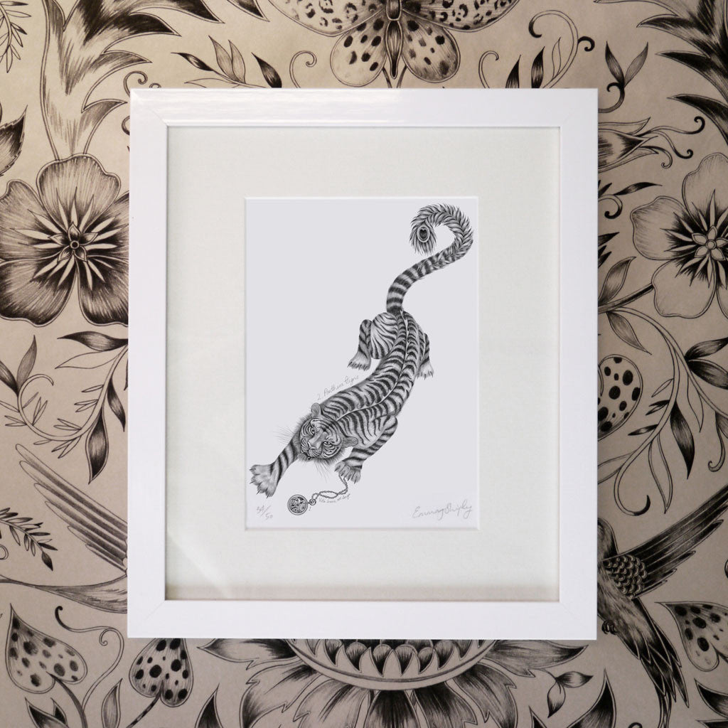 Panthera Tigris Mini Print - White Frame