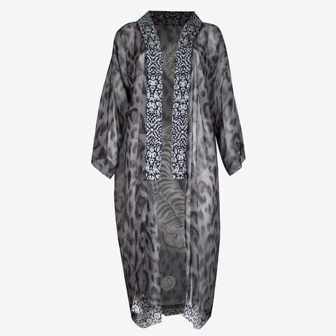 Tigris Long Silk Kimono