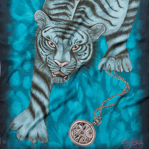 Tigris Silk Chiffon Skinny Scarf