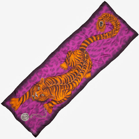 Tigris Silk Chiffon Skinny Scarf